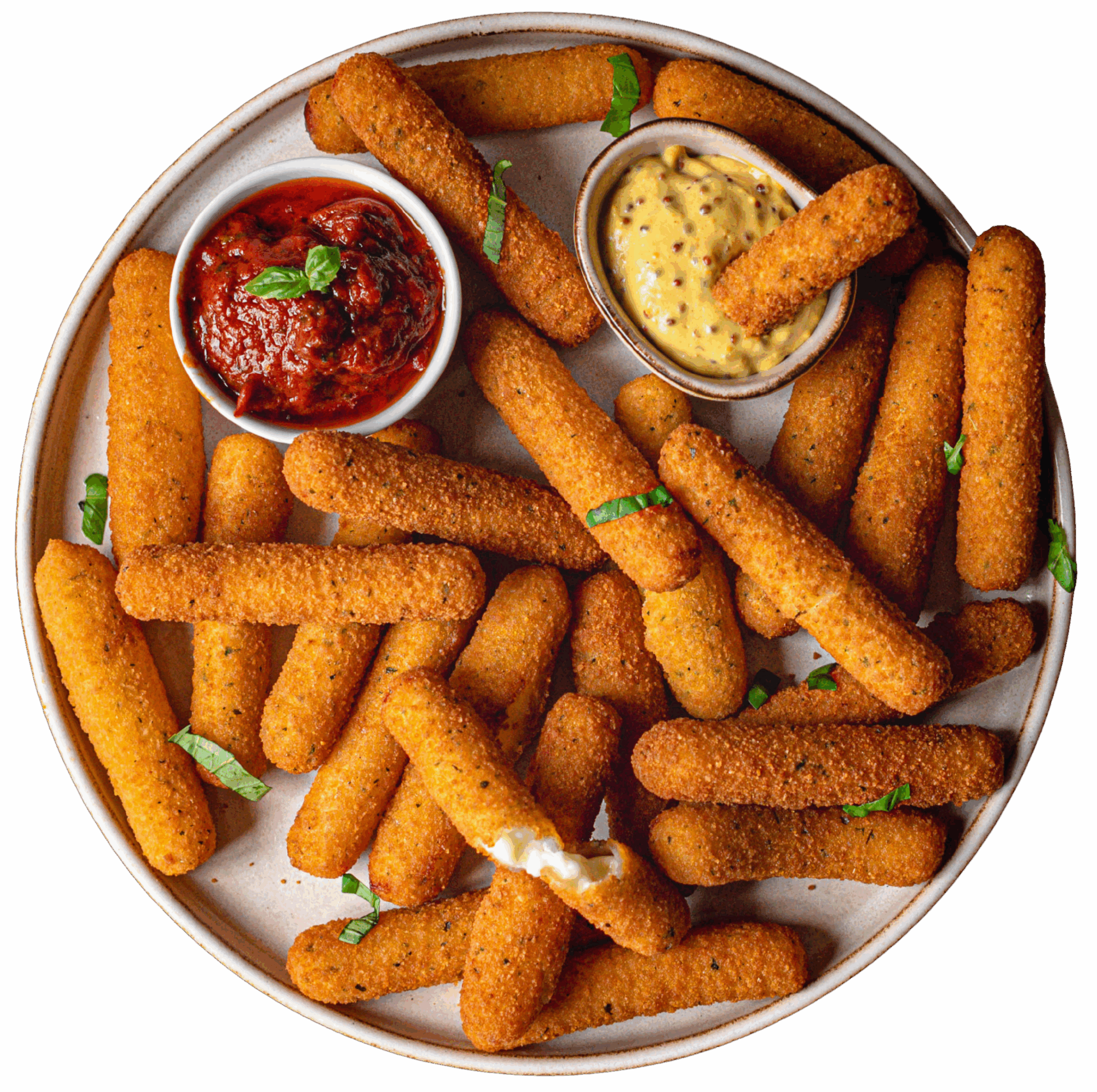 Mozzarella Sticks met Dips