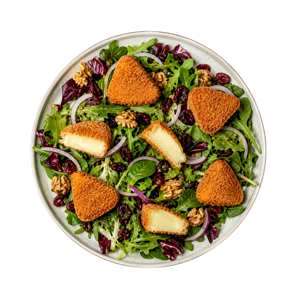 In een salade met cranberries