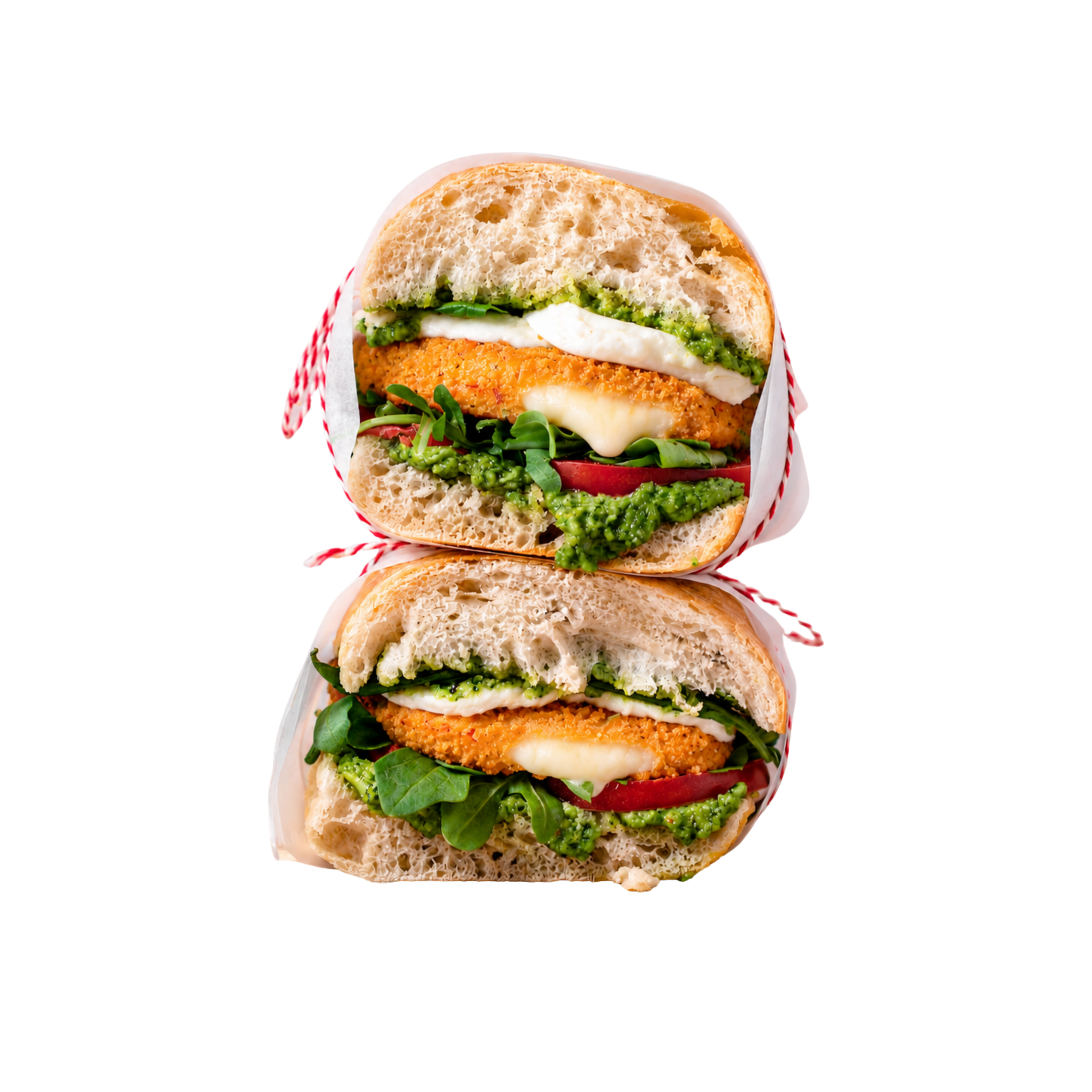 In een sandwich